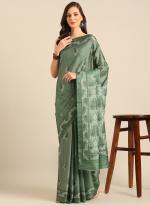 Cotton Green Daily Wear Printed Saree